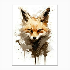 Aesthetic Abstract Watercolor Fox Canvas Print