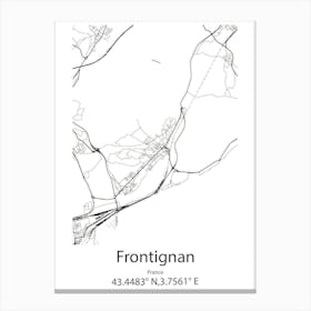 Frontignan,France Minimalist Map Canvas Print