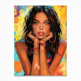 girl painting street art Canvas Print