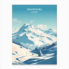 Poster Of Grandvalira   Andorra, Ski Resort Illustration 1 Canvas Print