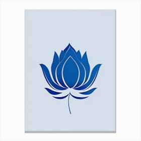 Blue Lotus Retro Minimal 5 Canvas Print