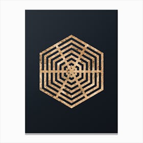 Abstract Geometric Gold Glyph on Dark Teal n.0402 Canvas Print