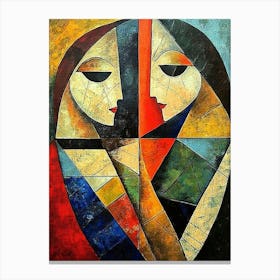 Abstract Triangle Curve Square , Pablo Picasso , Geometric Shapes Canvas Print