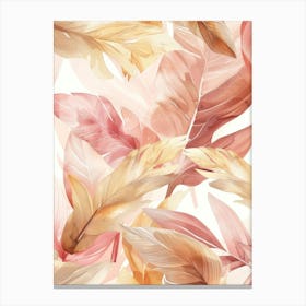 Watercolor Feathers Seamless Pattern Canvas Print