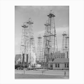 Drilling Operations And Derricks, Kilgore, Texas By Russell Lee Canvas Print