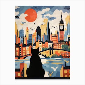 London, United Kingdom Skyline With A Cat 1 Canvas Print