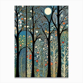 william morris Night In The Forest 1 Canvas Print