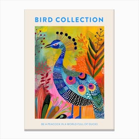 Peacock Dots & Patterns Poster Canvas Print