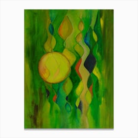 Abstract Wall Art In Warm Green Canvas Print