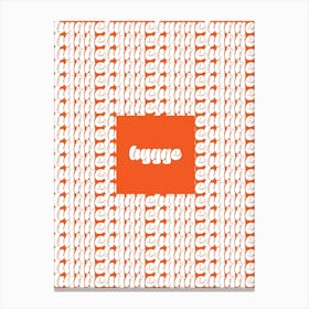 Hygge Orange White Canvas Print
