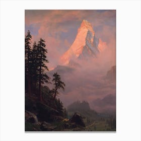 Sunrise On The Matterhorn, Albert Bierstad Canvas Print