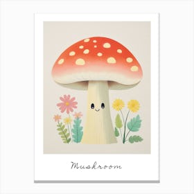 Friendly Kids Mushroom Poster Canvas Print