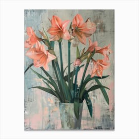 A World Of Flowers Amaryllis 1 Painting Canvas Print