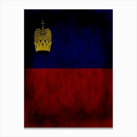 Liechtenstein Flag Texture Canvas Print