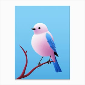 Minimalist Eastern Bluebird 3 Illustration Canvas Print