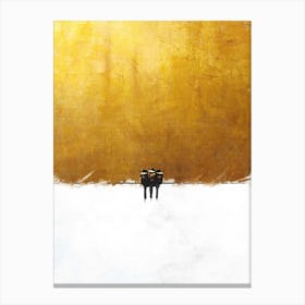 Gold and White Birds Canvas Print