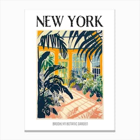 Brooklyn Botanic Garden New York Colourful Silkscreen Illustration 4 Poster Canvas Print