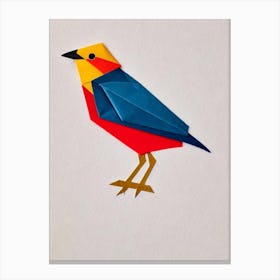 Yellowhammer Origami Bird Canvas Print