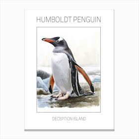 Humboldt Penguin Deception Island Watercolour Painting 4 Poster Canvas Print