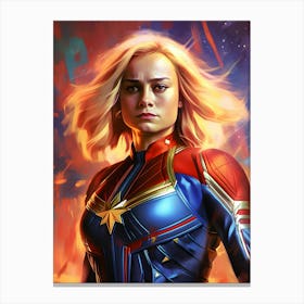 Captain Marvel Painting Canvas Print