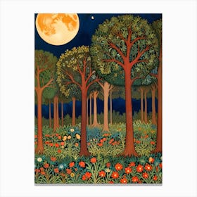 William Morris Moonlight In The Forest 75 Canvas Print