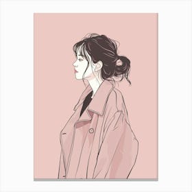 Girl In A Pink Coat Canvas Print