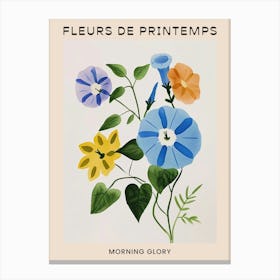 Spring Floral French Poster  Morning Glory 6 Canvas Print