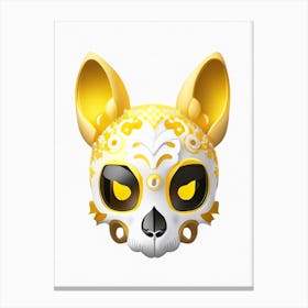 Animal Skull Yellow Kawaii Canvas Print