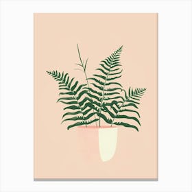 Fern Plant Minimalist Illustration 6 Canvas Print