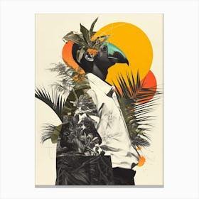 Man With A Bird Canvas Print