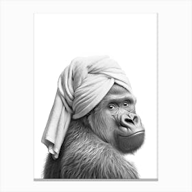 Gorilla In A Towel Canvas Print