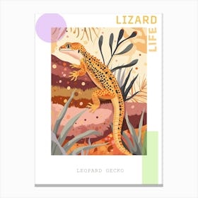 Orange Leopard Gecko Abstract Modern Illustration 2 Poster Canvas Print