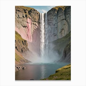 Waterfall In Iceland Canvas Print