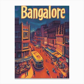 Aihrgdesign A 1970s Inspired Travel Poster For Bangalore 1 Canvas Print