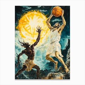 Jesus And The Devil Canvas Print