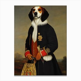 English Foxhound Renaissance Portrait Oil Painting Canvas Print