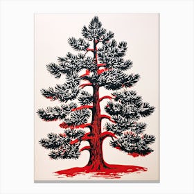 Pine Tree, Vitage Japan Poster Canvas Print