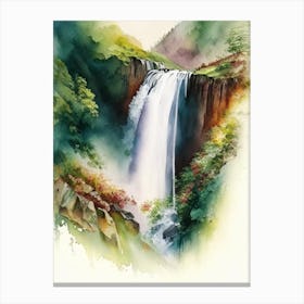 Manawaiopuna Falls, United States Water Colour  (1) Canvas Print