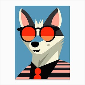 Little Timber Wolf 3 Wearing Sunglasses Canvas Print