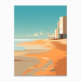 Art Holkham Bay Beach Norfolk Mediterranean Style Illustration 3 Canvas Print