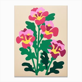 Cut Out Style Flower Art Snapdragon 3 Canvas Print