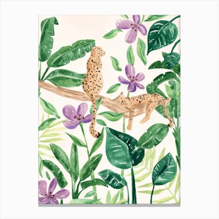 Jungle Leopards Canvas Print
