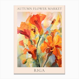 Autumn Flower Market Poster Riga Canvas Print