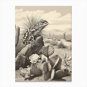 Desert Wave Frog Drawing 3 Canvas Print