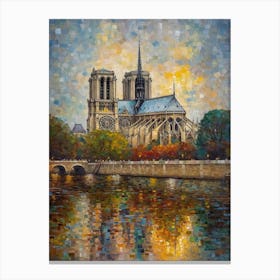 Notre Dame Paris France Monet Style 1 Canvas Print