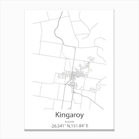 Kingaroy,Australia Minimalist Map Canvas Print