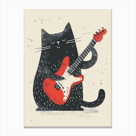 Cat Playing Guitar Canvas Print