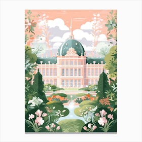 Palace Of Versailles   Versailles, France   Cute Botanical Illustration Travel 0 Canvas Print