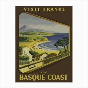 Basquoe Coast From The Train Window Canvas Print