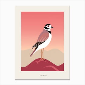 Minimalist Lapwing 3 Bird Poster Canvas Print